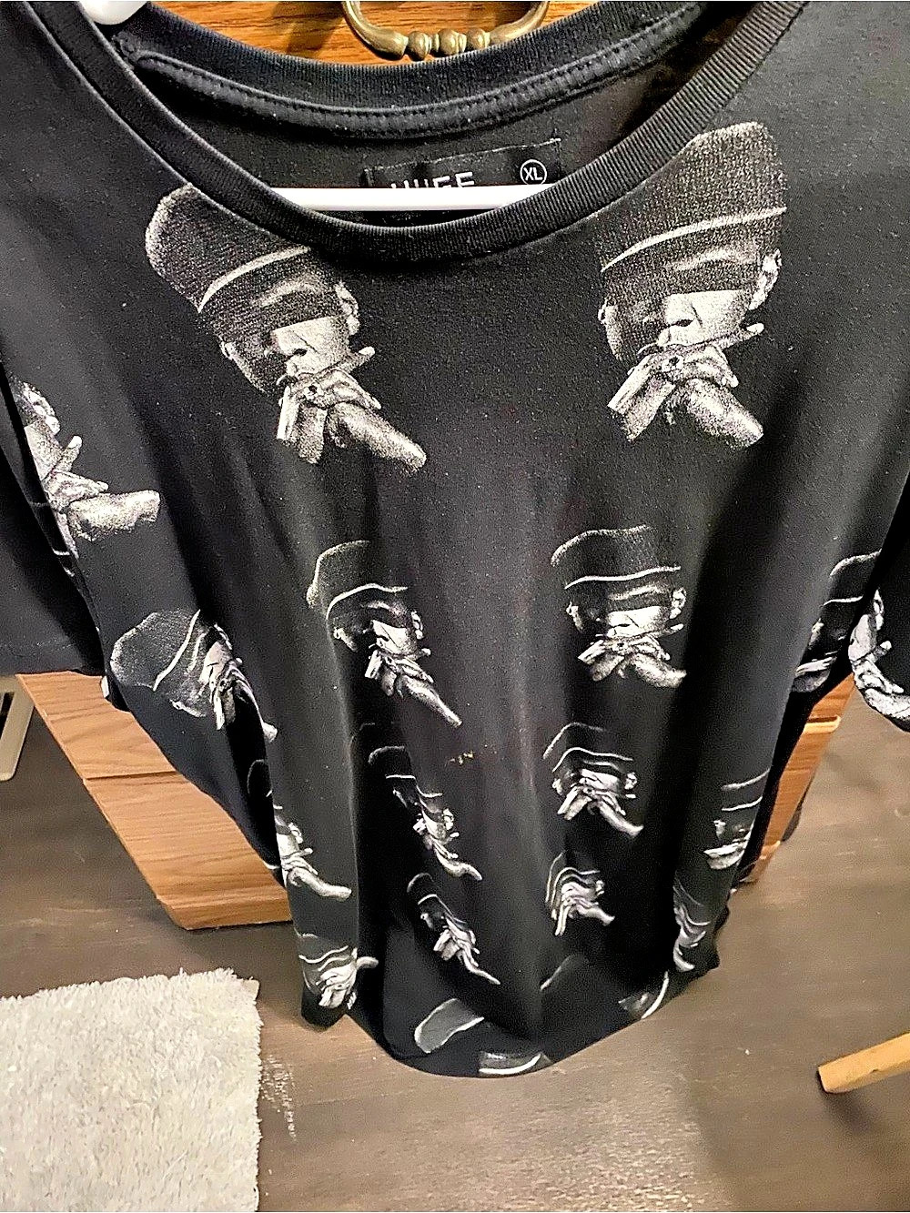 HUF Graphic Short Sleeve T-Shirt Black & Gray XL